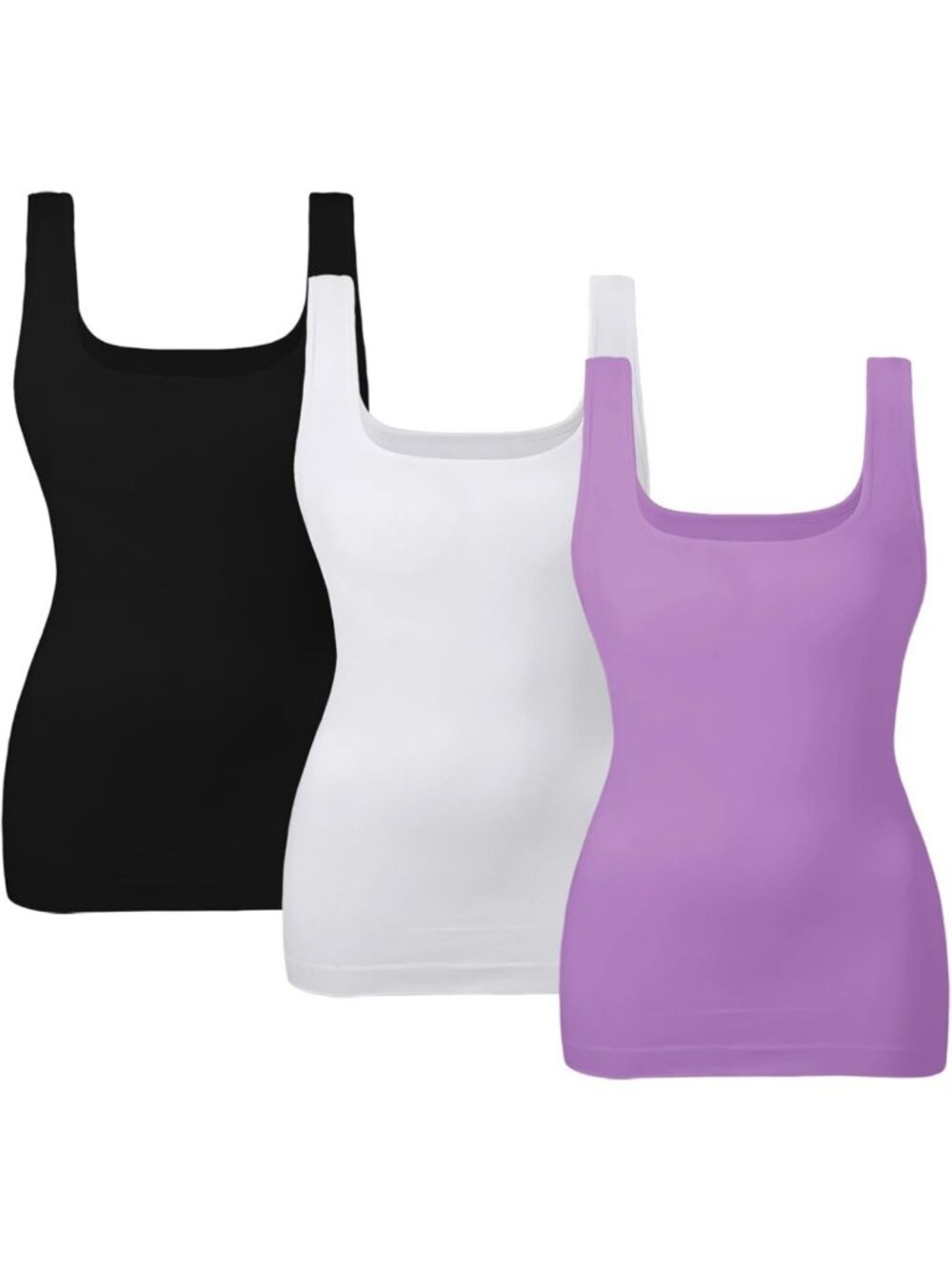 Slimming Tummy Control Shapewear Tank Top - Seamless Square Neck Compression